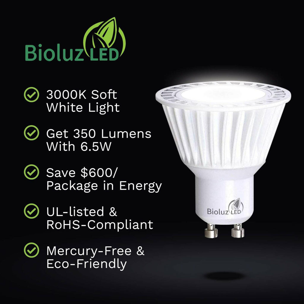 Bioluz LED Bulbs Commercial Grade GU10 Light Bulbs 120V 50W Halogen Replacement