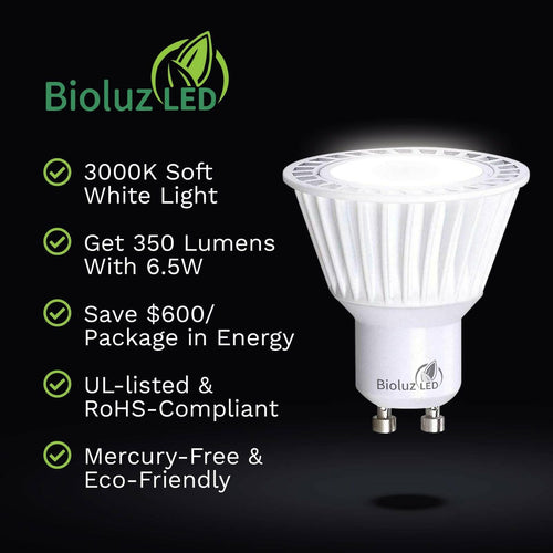 Bioluz LED Bulbs Commercial Grade GU10 Light Bulbs 120V 50W Halogen Replacement