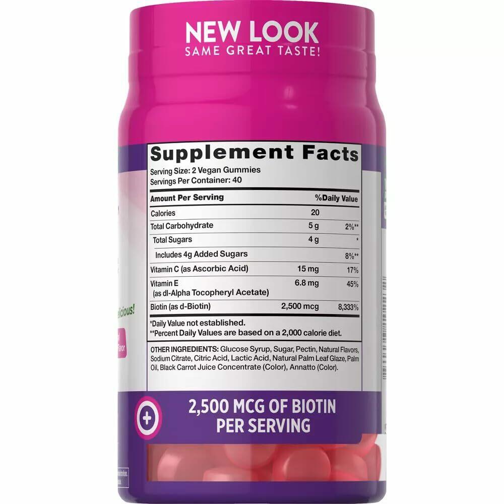 Nature's Truth Hair, Skin & Nails Gummies 2500 mcg Biotin Fruit Flavor - 80 ct,