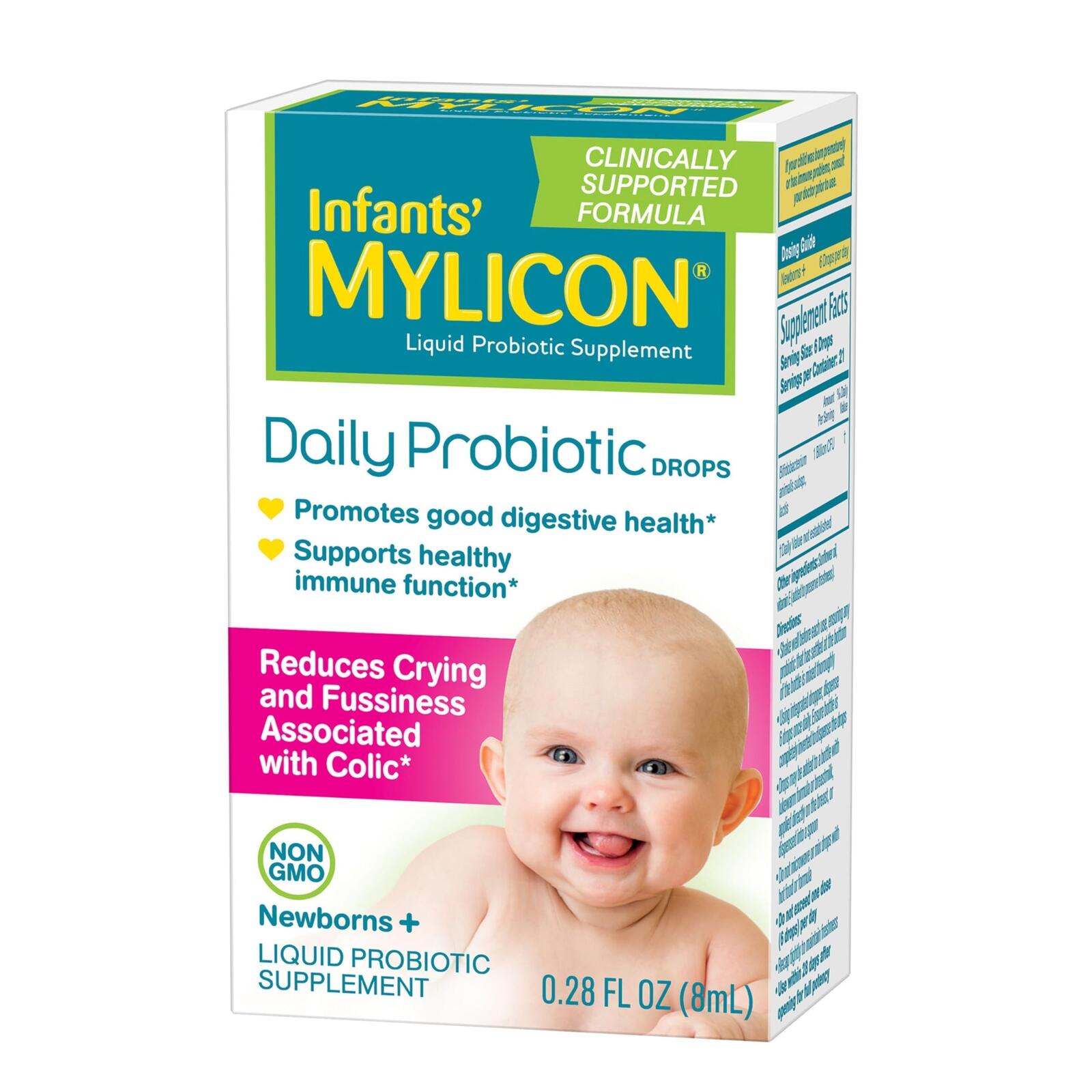 Infants' Mylicon Daily Probiotic Drops, for Colic and Fussiness, 8mL, 21 Daily