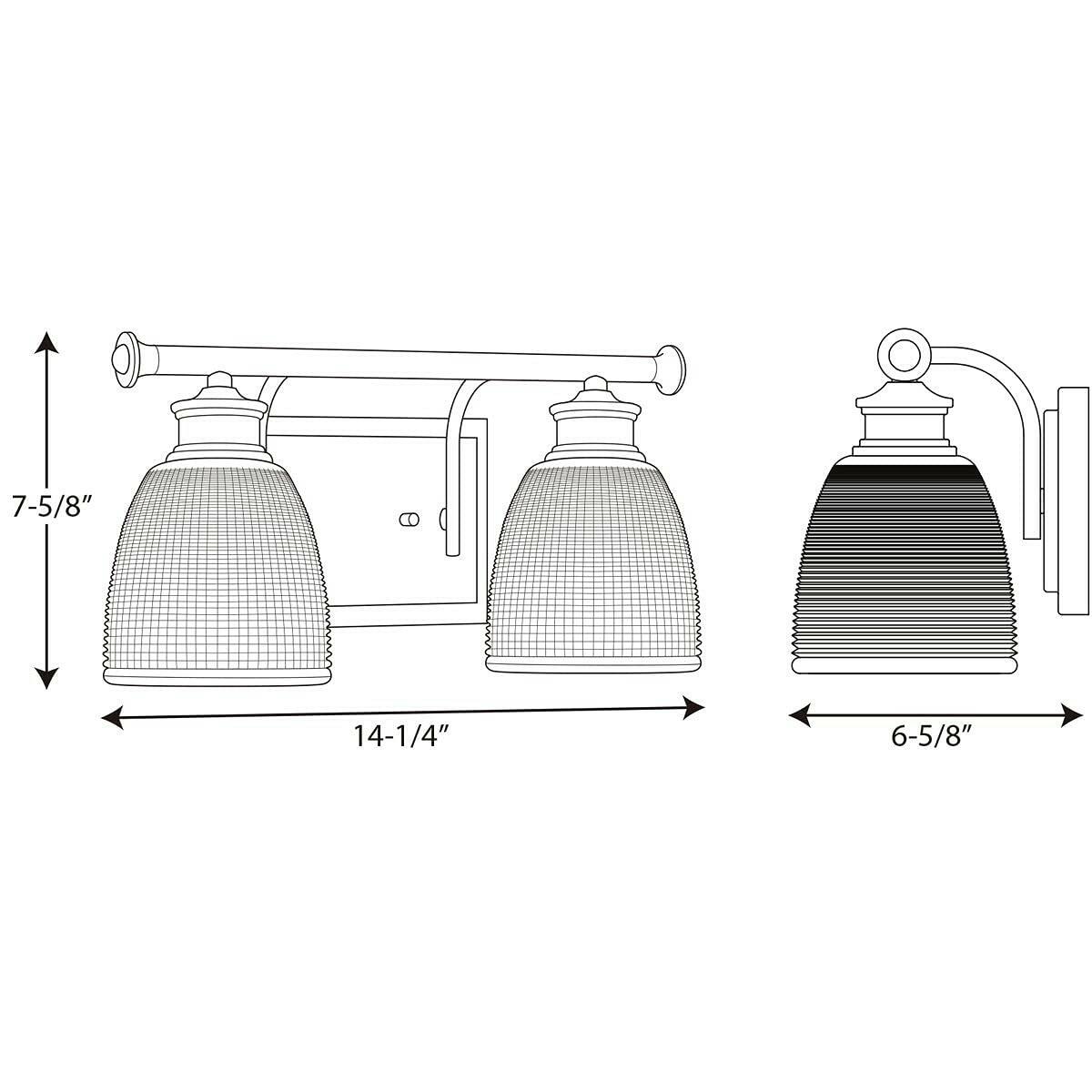 Lucky Collection 2-Light Frosted Prismatic Glass Coastal Bath Vanity Light