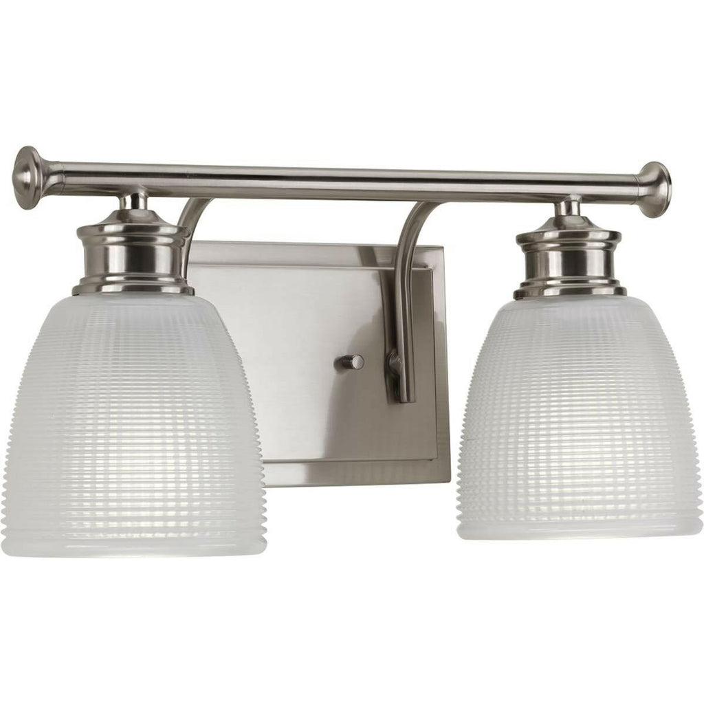 Lucky Collection 2-Light Frosted Prismatic Glass Coastal Bath Vanity Light