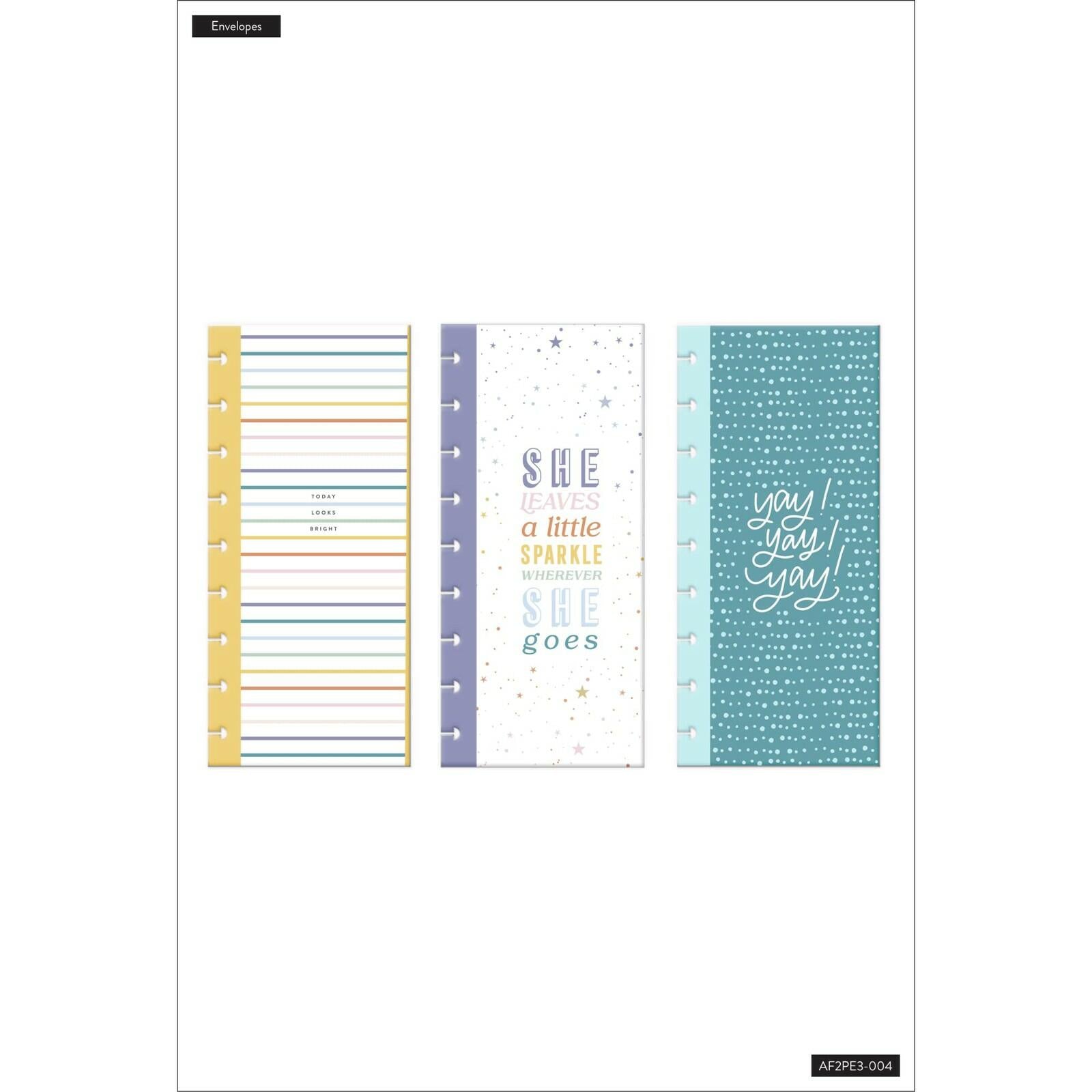 Happy Planner Today Looks Bright Envelopes, 4-1/4" x 9-1/4", Multicolor, Pack of