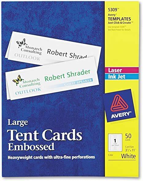 Avery Laser/Inkjet Embossed Tent Cards
