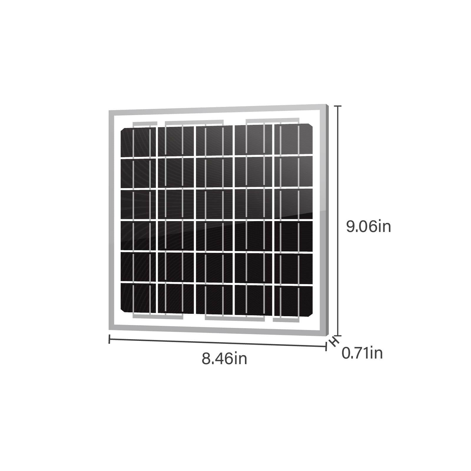 Newpowa 5W(Watts) 12V(Volts) 5W Monocrystalline 10BB Solar Panel Battery