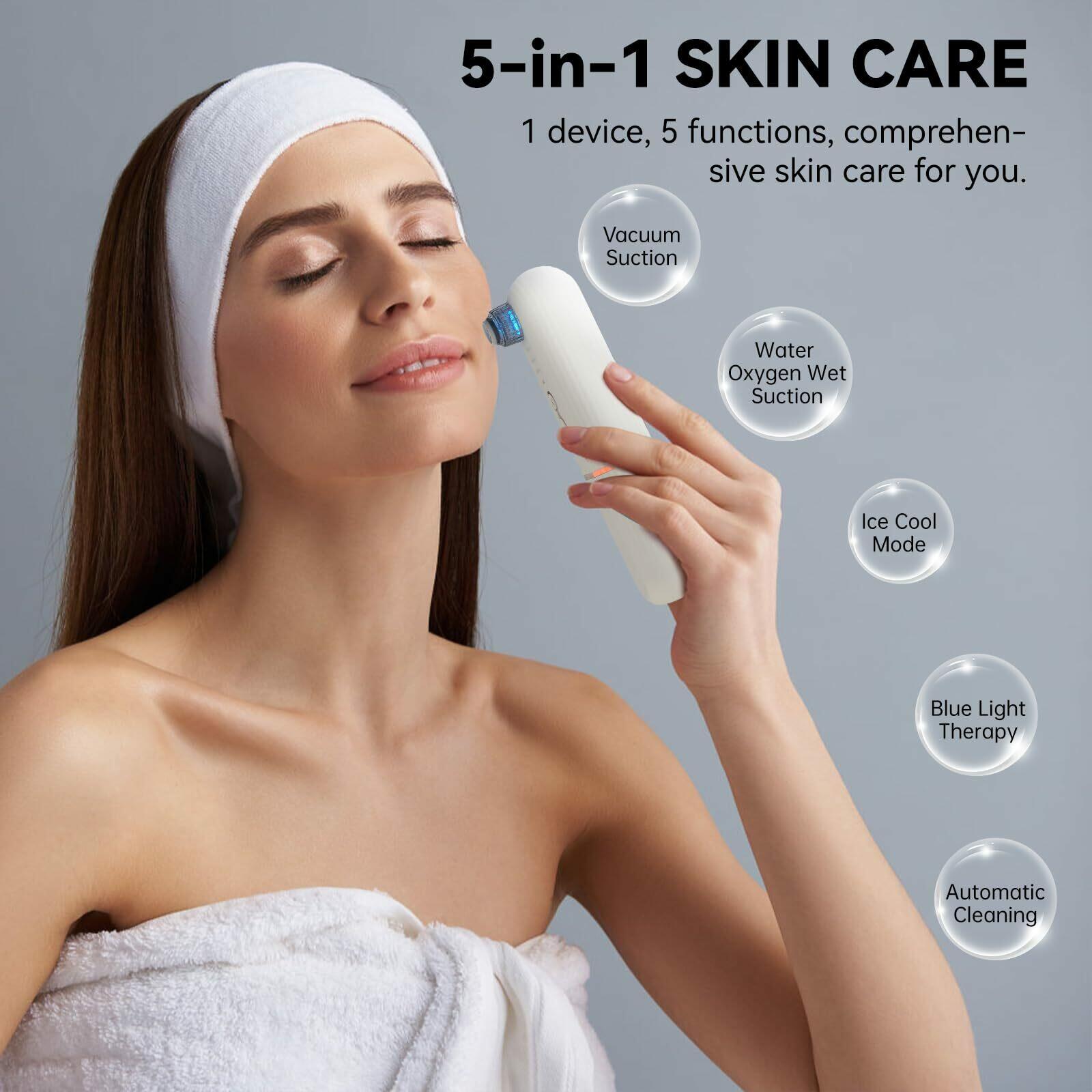 Blackhead Remover Pore Vacuum 5 in 1 Blackhead Remover Tools with Hot & Cold ...