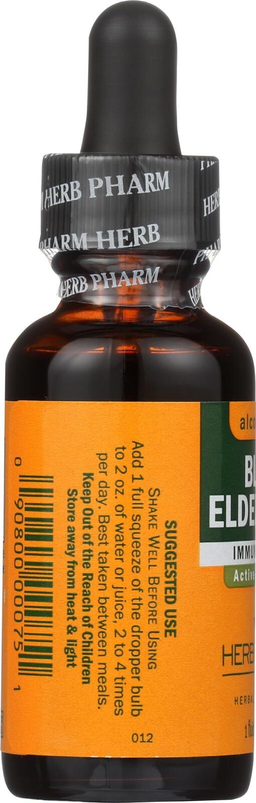 HERB PHARM Organic Black Elderberry Glycerite, 1 FZ/30 ml
