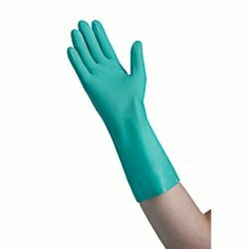 Tradex International Flock-Lined Nitrile General Purpose Gloves, Small, Green,