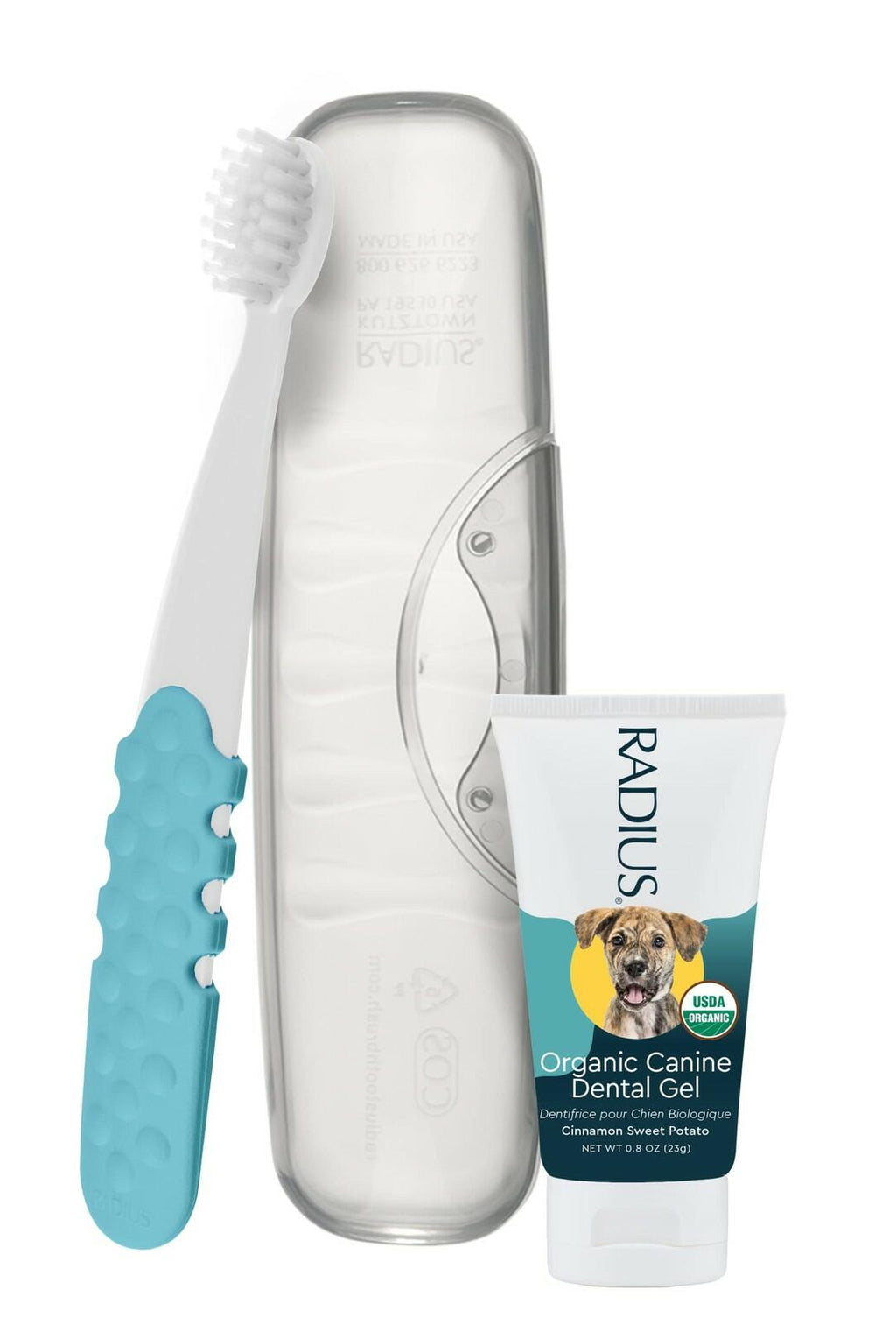 RADIUS USDA Organic Dental Solutions Puppy Kit 1 Unit, 1 Dog Toothbrush & 1