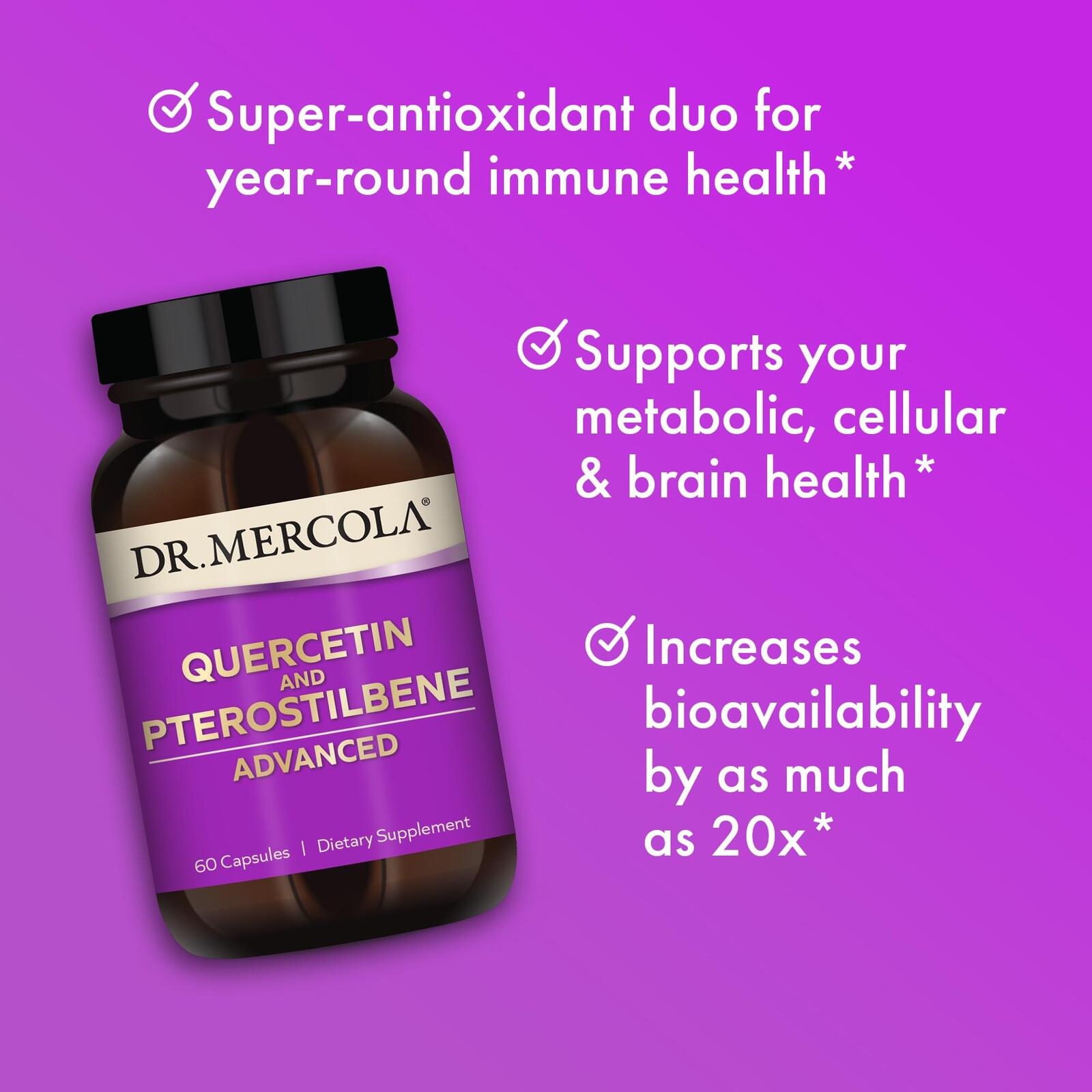 Dr. Mercola Quercetin & Pterostilbene Advanced - Supports Respiratory & Immune