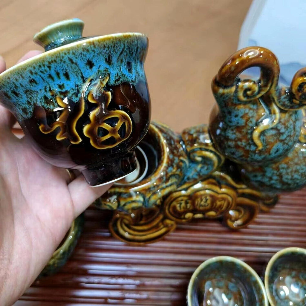 Chinese Kung Fu Tea Set Gift Box, Gourd Shaped, Suitable as A Gift for Birthdays