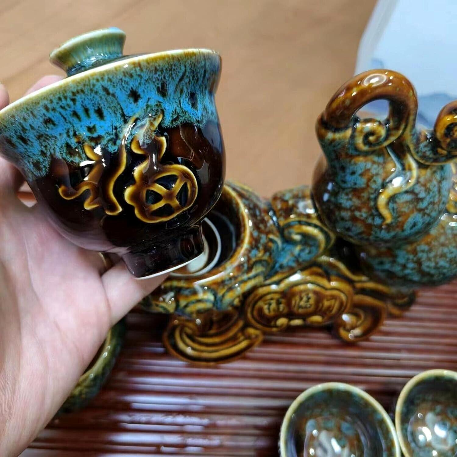 Chinese Kung Fu Tea Set Gift Box, Gourd Shaped, Suitable as A Gift for Birthdays