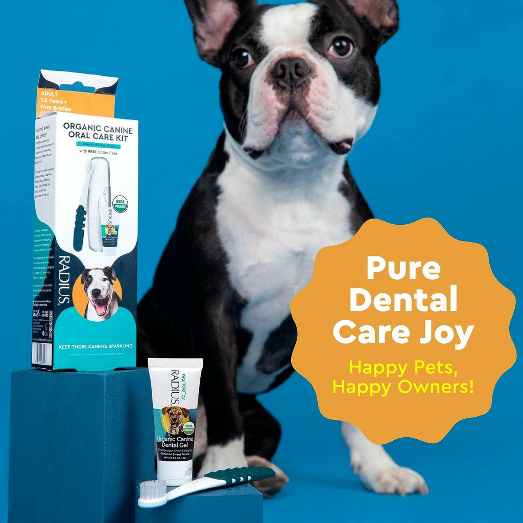 RADIUS USDA Organic Dental Solutions Puppy Kit 1 Unit, 1 Dog Toothbrush & 1