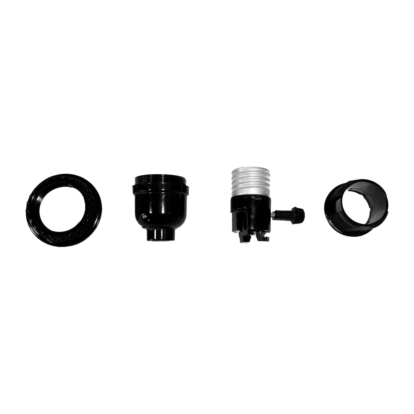 Aspen Creative 21311-11A, Phenolic 2-Way Lamp Socket with Turn Knob Switch in