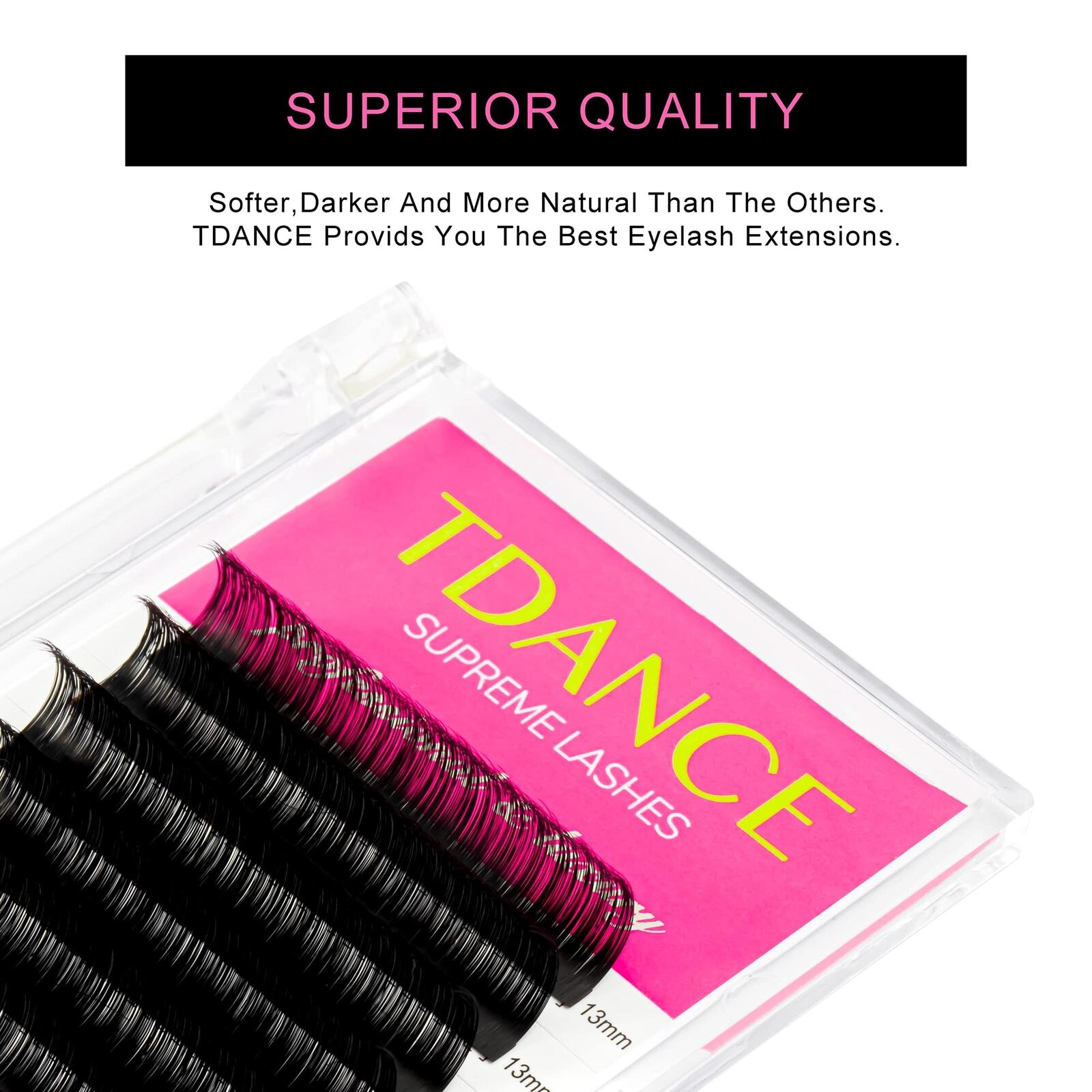 TDANCE Premium DD Curl 19mm Semi Permanent Individual Eyelash Extensions 0.05mm