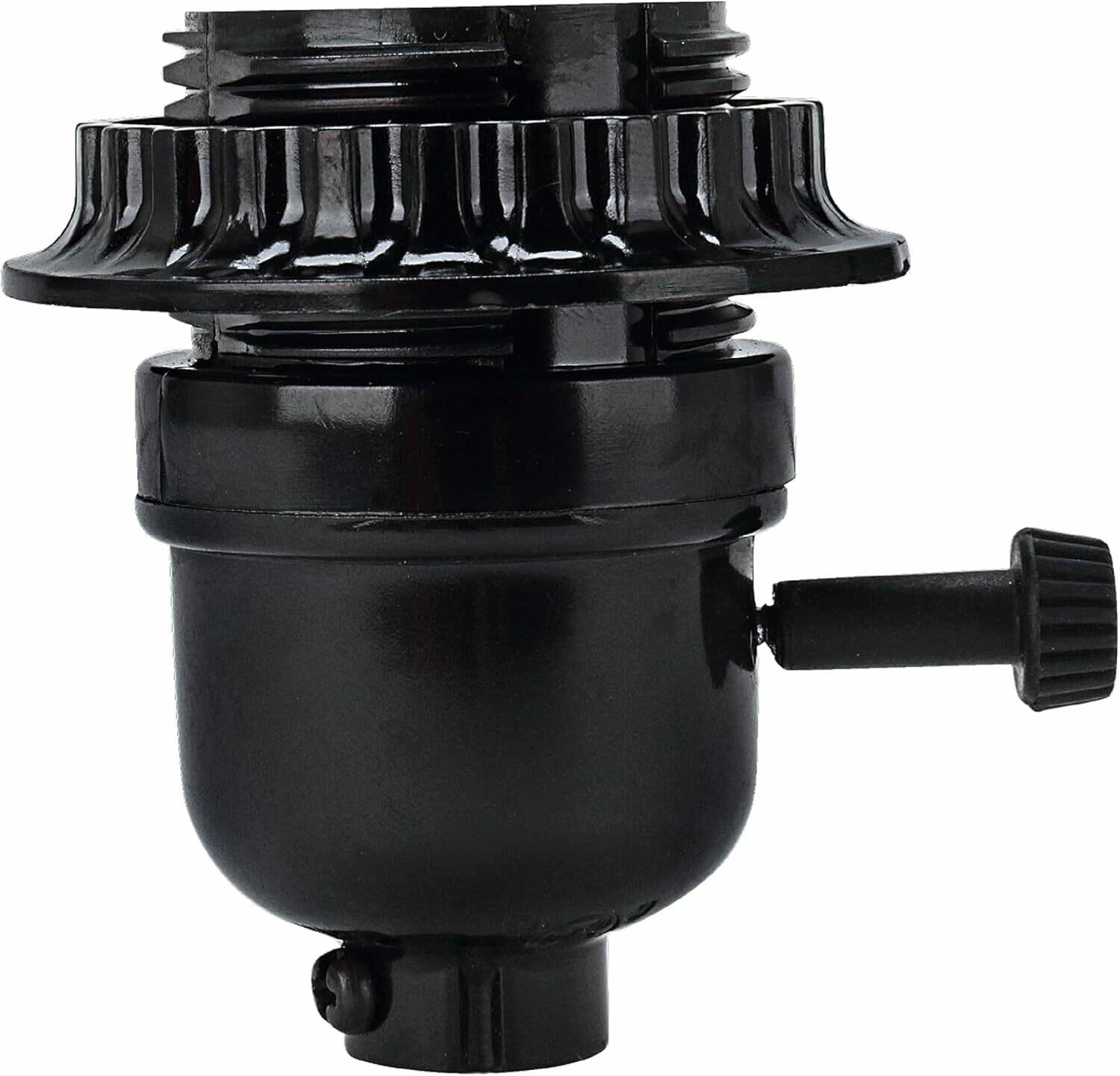 Aspen Creative 21311-11A, Phenolic 2-Way Lamp Socket with Turn Knob Switch in