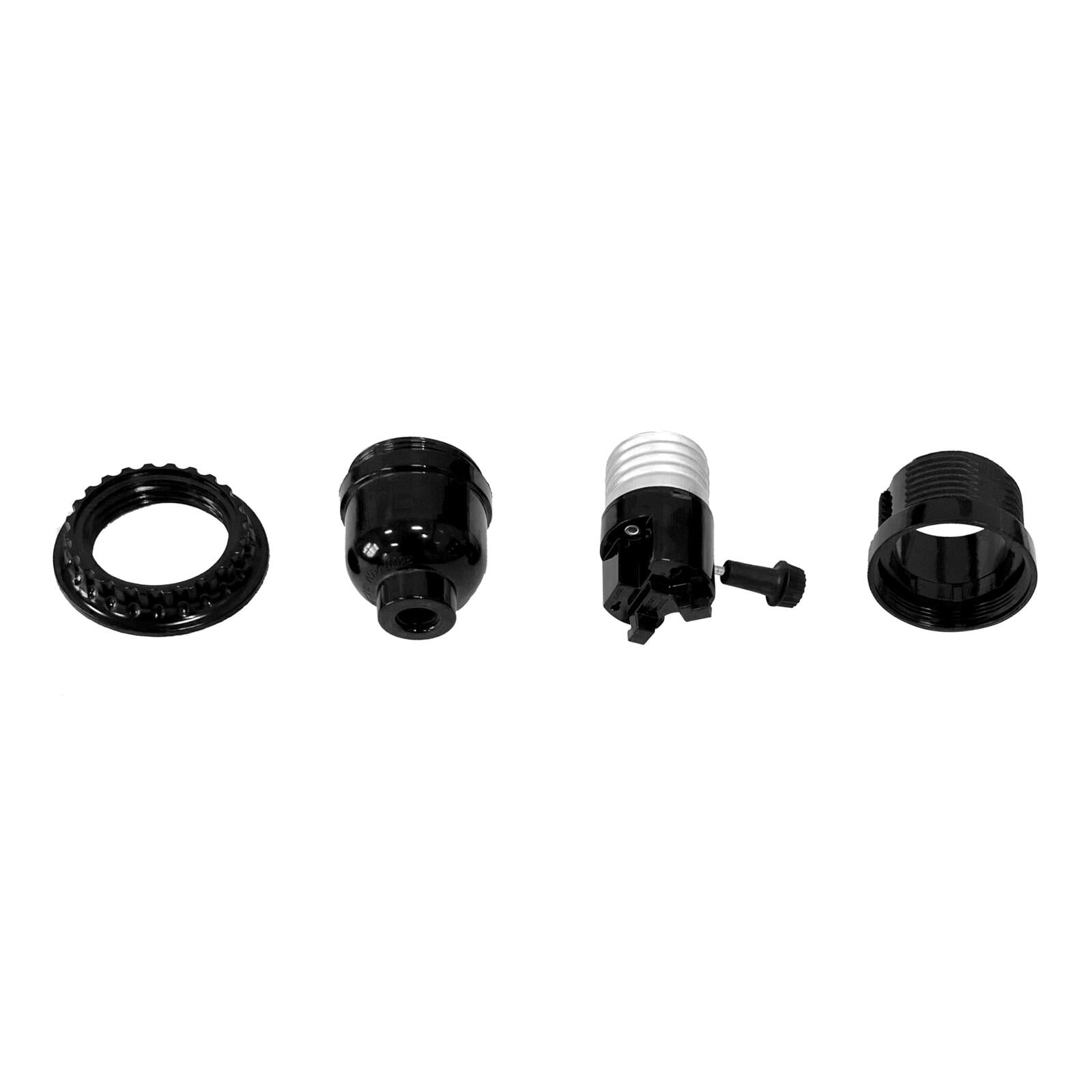 Aspen Creative 21311-11A, Phenolic 2-Way Lamp Socket with Turn Knob Switch in