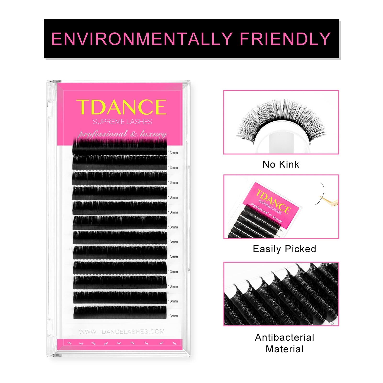 TDANCE Premium DD Curl 19mm Semi Permanent Individual Eyelash Extensions 0.05mm