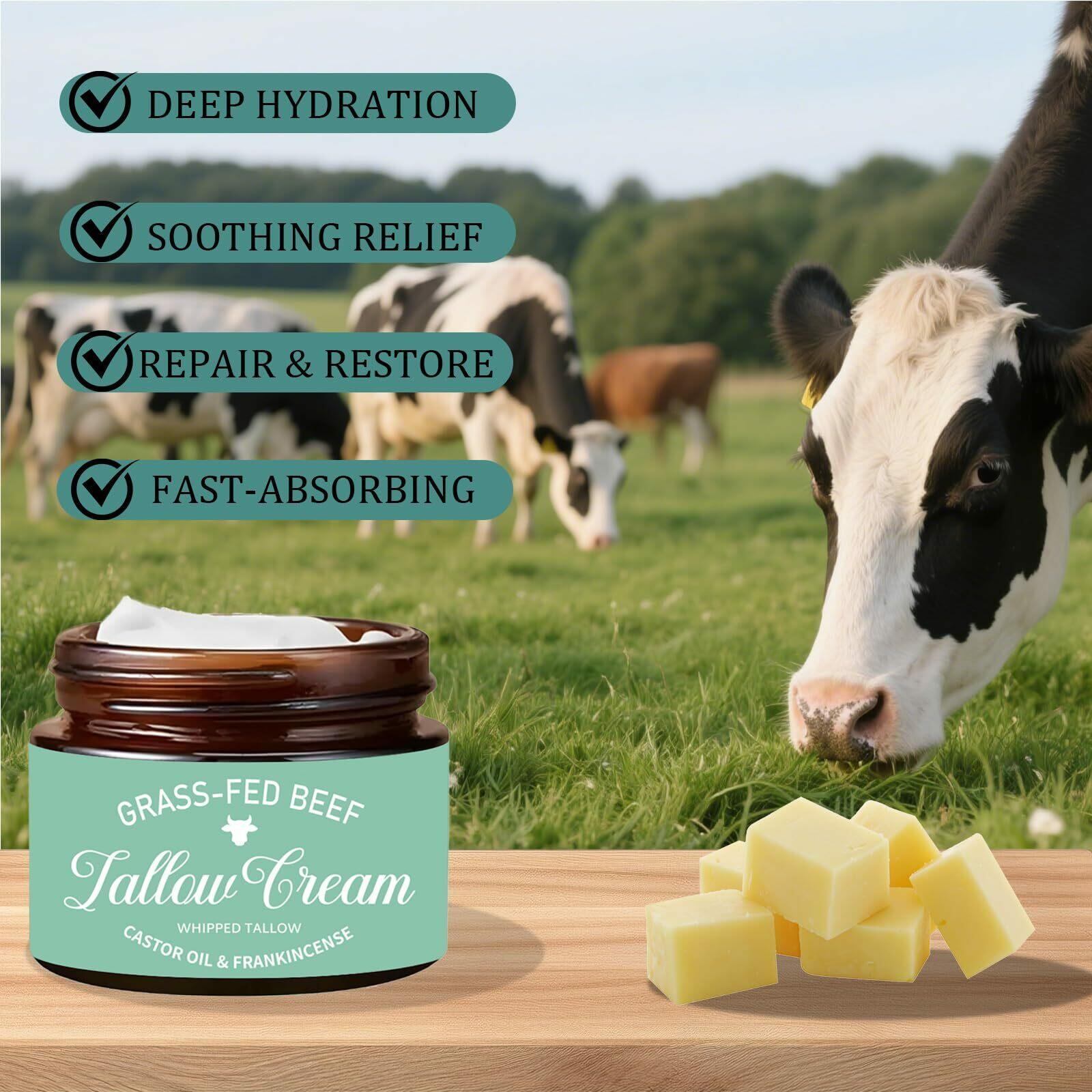 Nichalous Organic Grass Fed Whipped Tallow Cream with Castor Oil & Frankincense