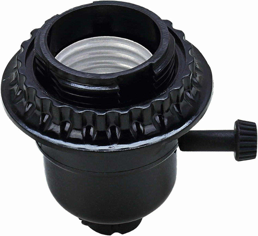 Aspen Creative 21311-11A, Phenolic 2-Way Lamp Socket with Turn Knob Switch in