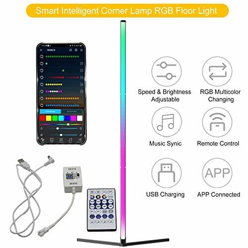 FOMIZZ Corner Floor Lamp 59'' Smart LED 400+ Modes 16 Million Color Changing ...