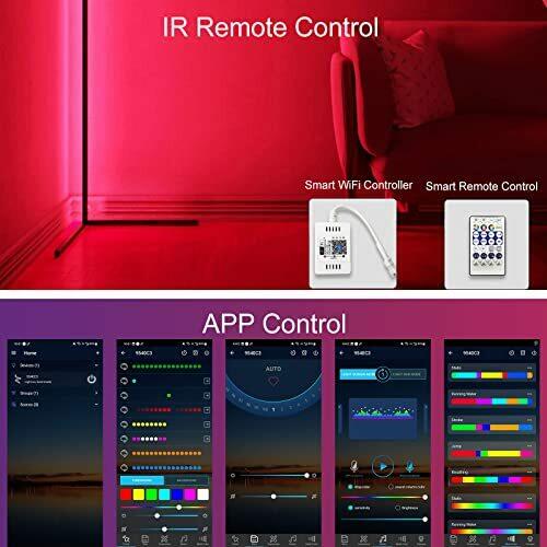 FOMIZZ Corner Floor Lamp 59'' Smart LED 400+ Modes 16 Million Color Changing ...
