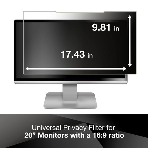 3M Privacy Filter for 20" Widescreen Monitor (PF200W9B), Black