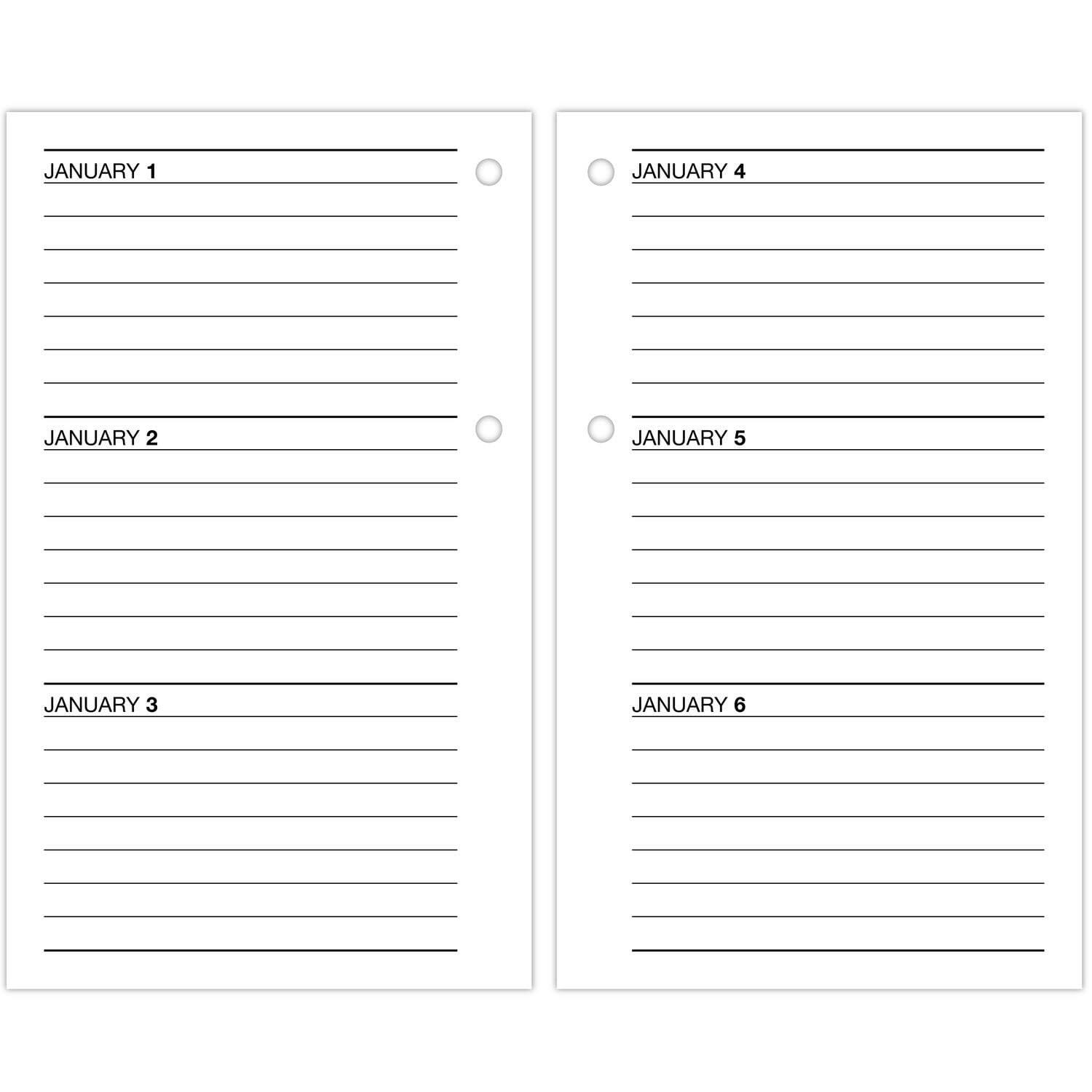 AT-A-GLANCE 2025 Desk Calendar Refill, Daily, 3-1/2" x 6", Standard, Loose-Leaf
