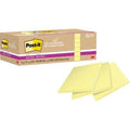 3M MMM654R12SSCY 3 x 3 in. Post-it Recycled Super Sticky Notes, Canary Yellow -