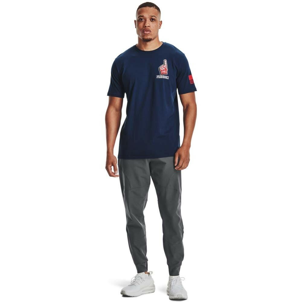 Under Armour Freedom Fun Illustrated T-shirt, Academy Blue (408)/Red, Large