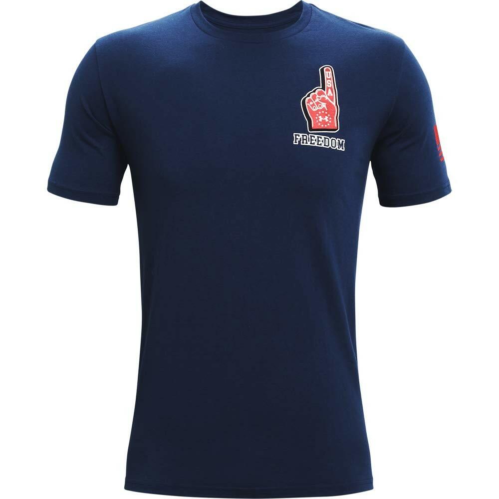 Under Armour Freedom Fun Illustrated T-shirt, Academy Blue (408)/Red, Large