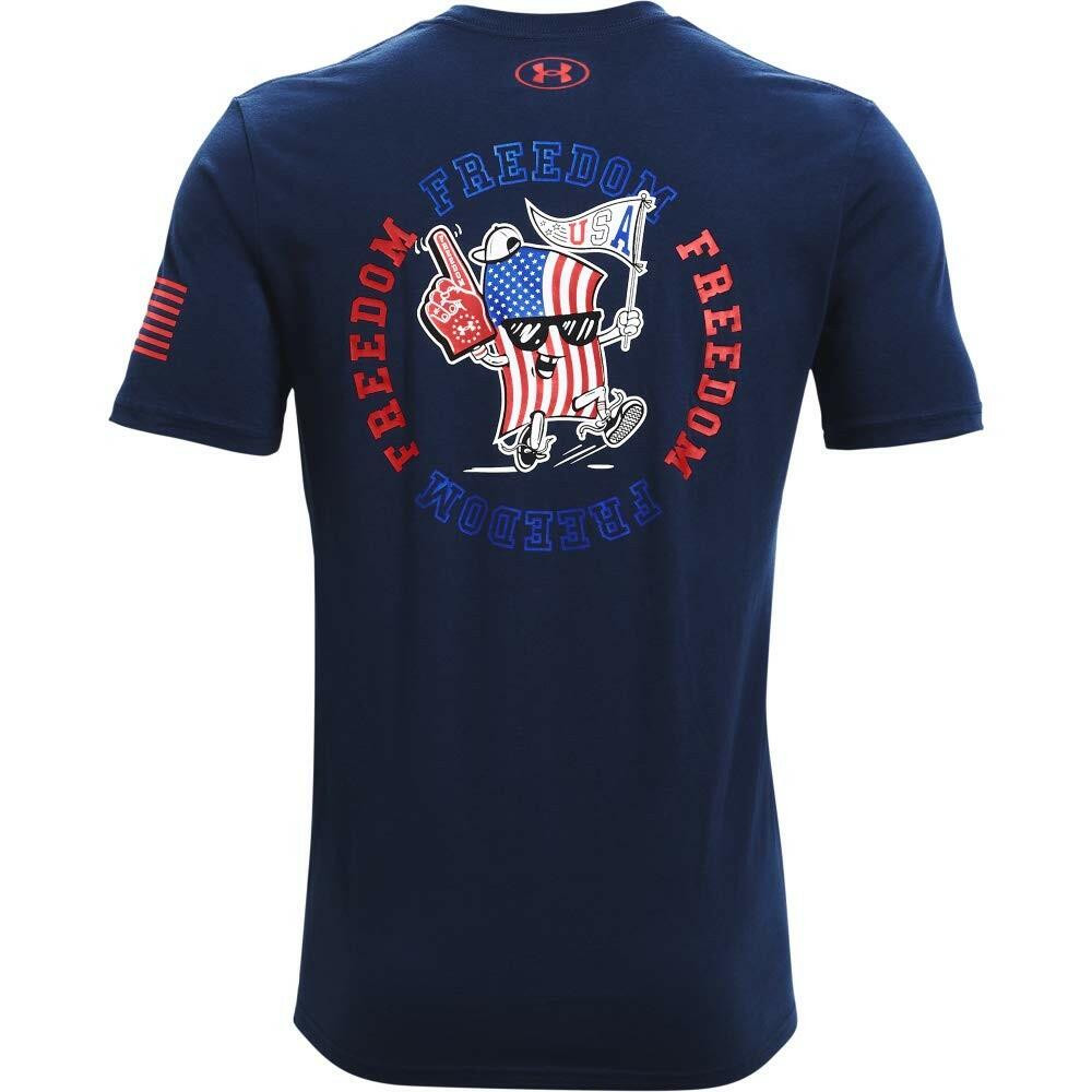 Under Armour Freedom Fun Illustrated T-shirt, Academy Blue (408)/Red, Large