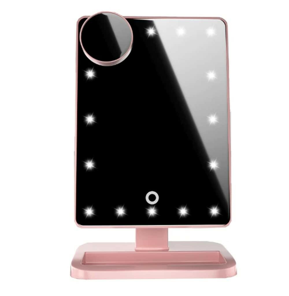 FENCHILIN Vanity Mirror with Lights Bluetooth Lighted Makeup Mirror Touch Screen