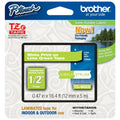 Brother Genuine P-Touch TZE-MQG35 Tape, 1/2" (0.47") Laminated White on Lime