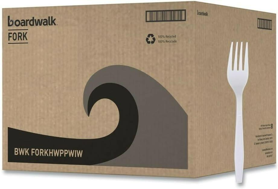 Boardwalk Heavyweight Wrapped Polypropylene Forks White 1000/Carton BWKFORKHWPPW