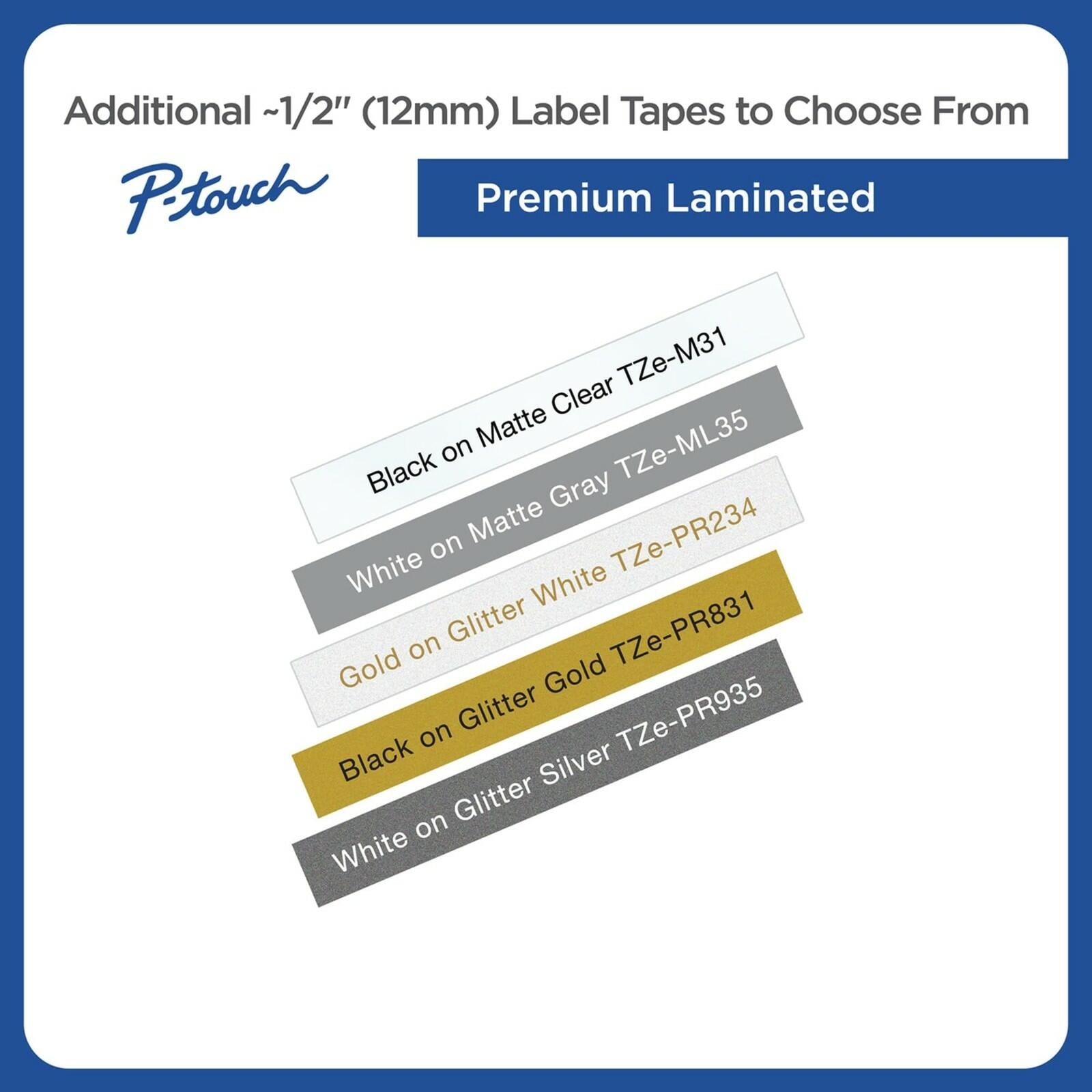 Brother Genuine P-Touch TZE-MQG35 Tape, 1/2" (0.47") Laminated White on Lime