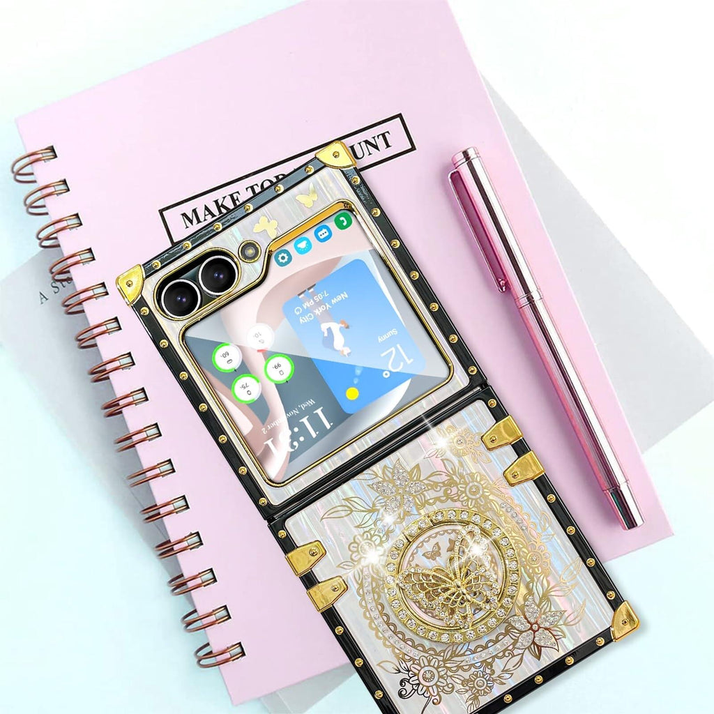 Bonoma Compatible with Samsung Galaxy Z Flip 6 Case, Shockproof Luxury Edge,