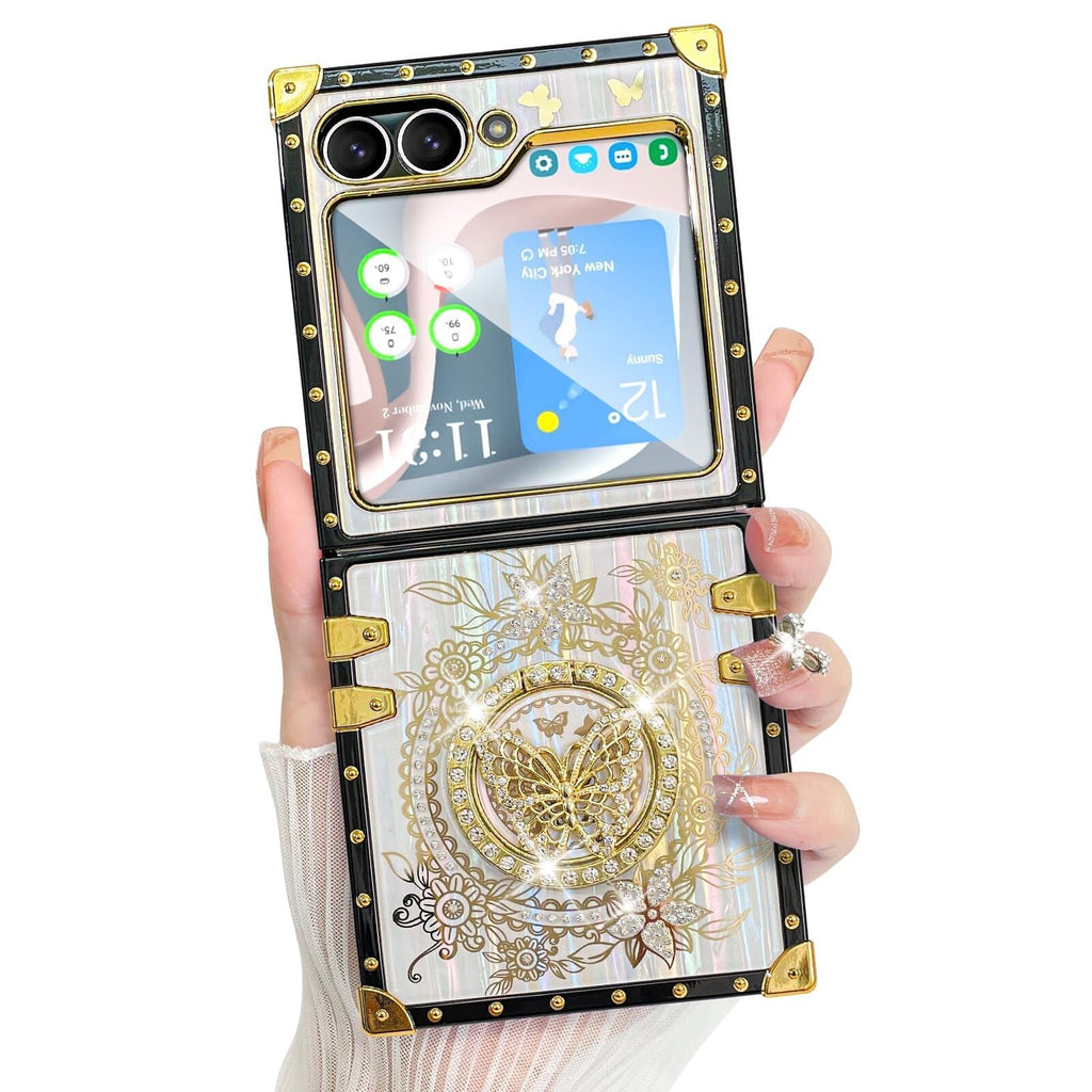 Bonoma Compatible with Samsung Galaxy Z Flip 6 Case, Shockproof Luxury Edge,