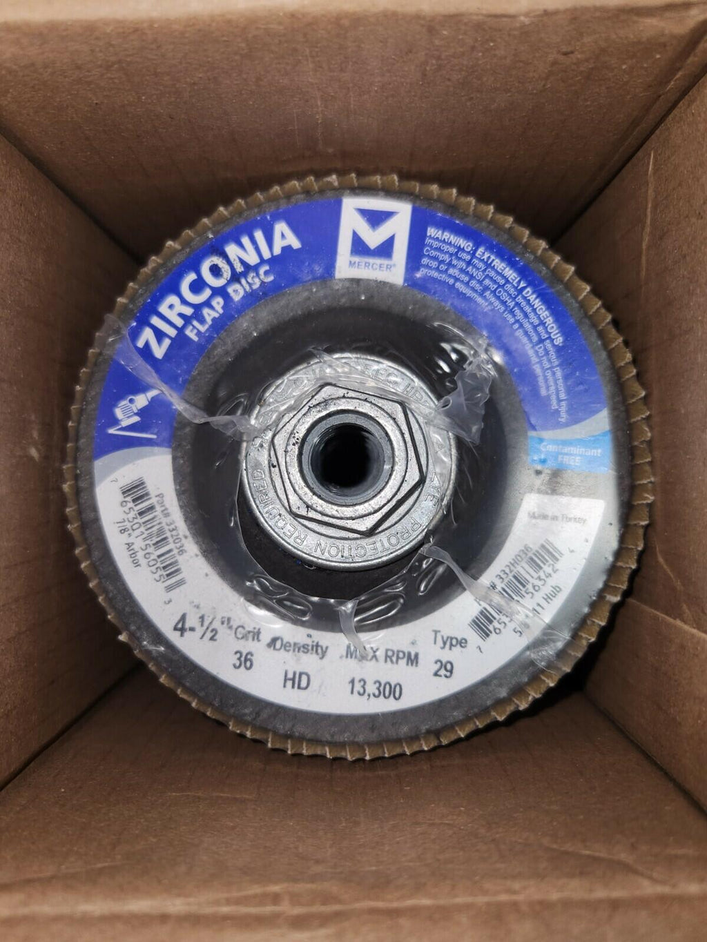Mercer 332H036 4-1/2"x5/8"-11 Type 29-GRIT 36, Box of 10