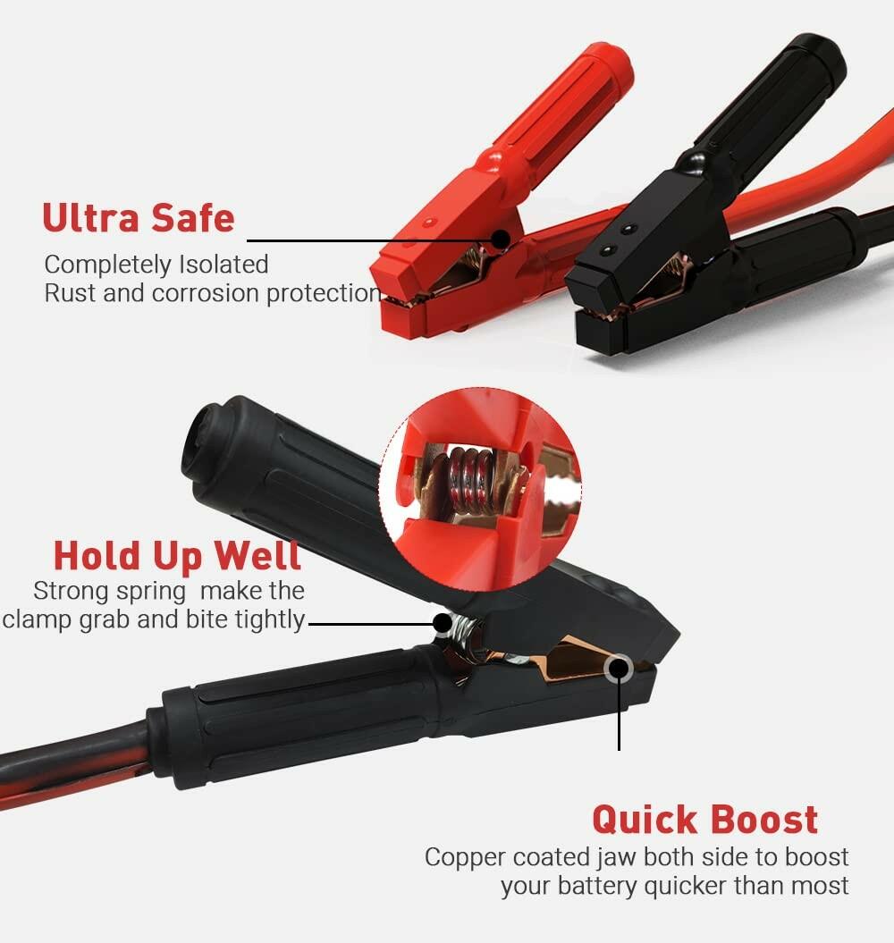AUTOGEN Jumper Cables Heavy Duty, Booster Cables 0 Gauge 25Feet 1000AMP