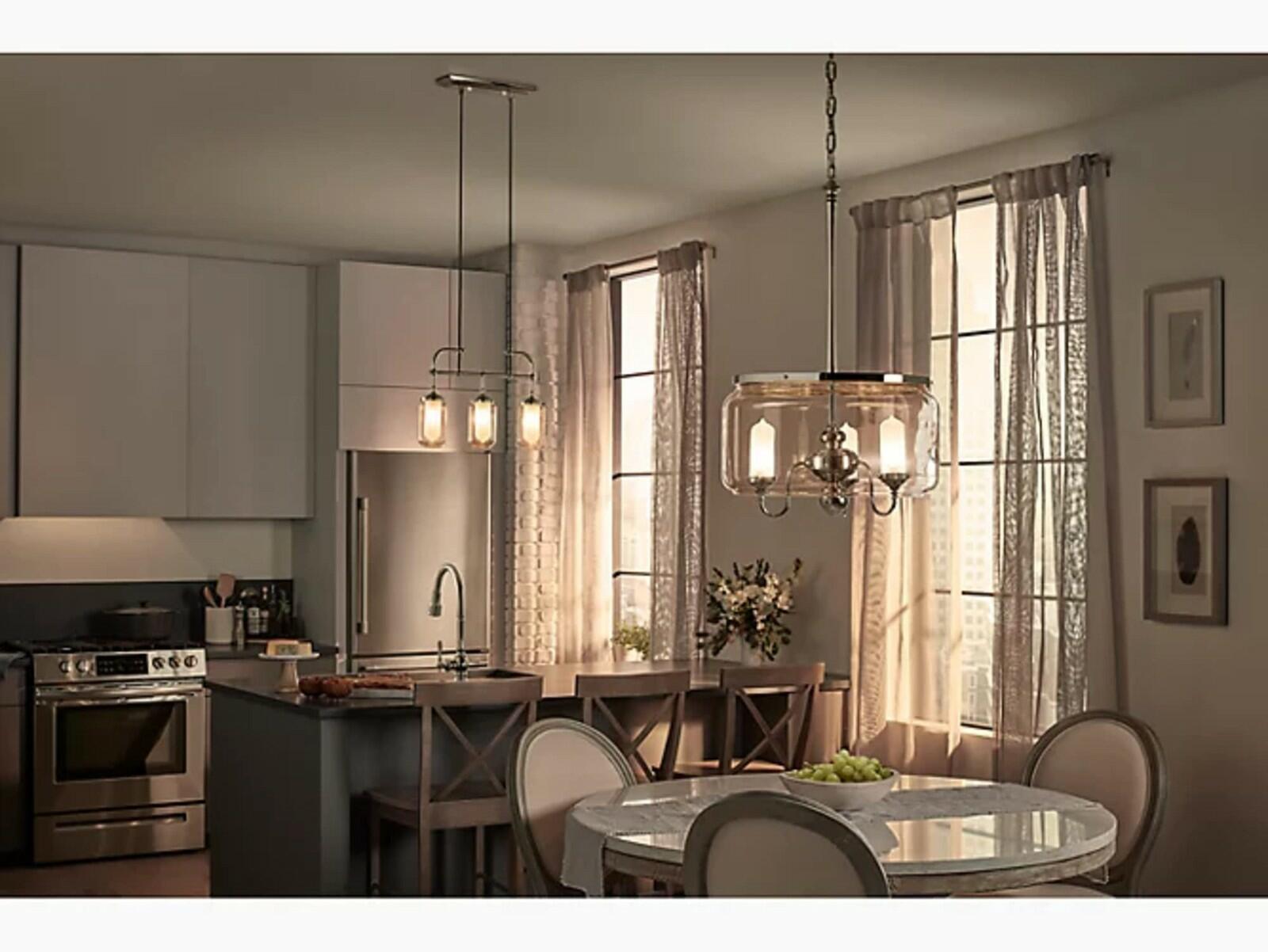 KOHLER Artifacts Chandelier Light Fixture, Three Chandelier Lighting, Adjustable