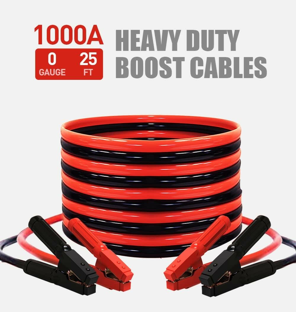 AUTOGEN Jumper Cables Heavy Duty, Booster Cables 0 Gauge 25Feet 1000AMP