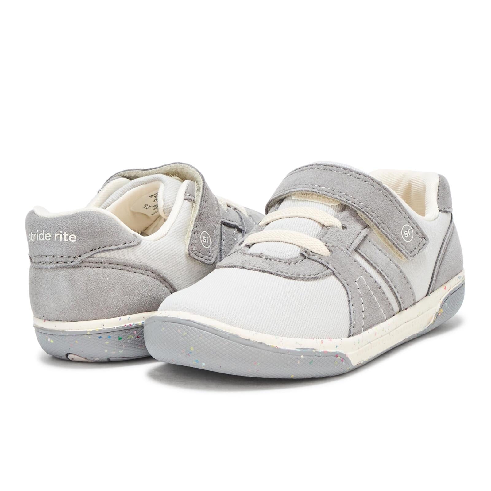 Stride Rite SR Fern Sneaker, Light Grey, 4 Wide US Unisex Little_Kid
