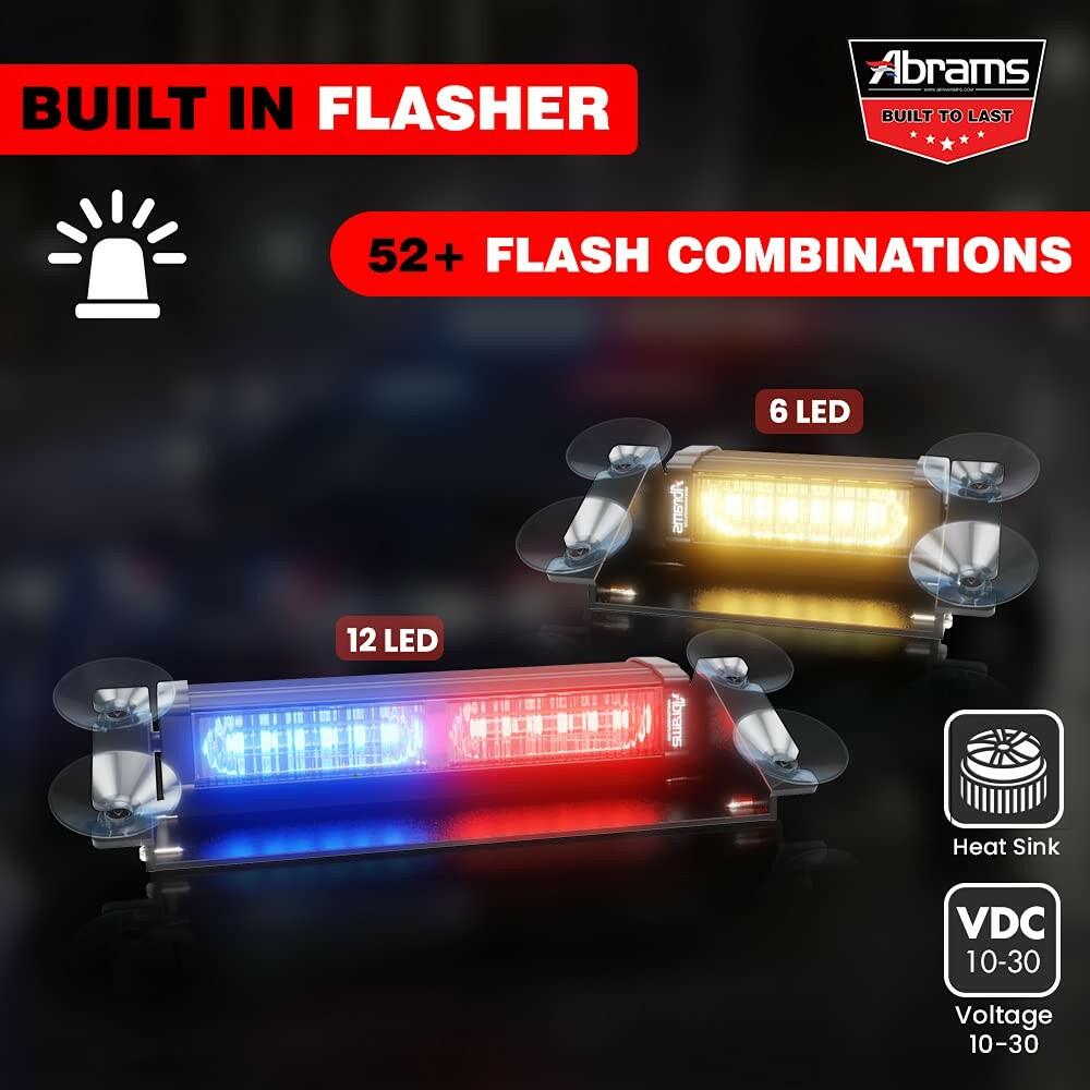 Abrams Focus 1X Series (Blue) 18W - 6 LED Police EMS EMT Vehicle Truck