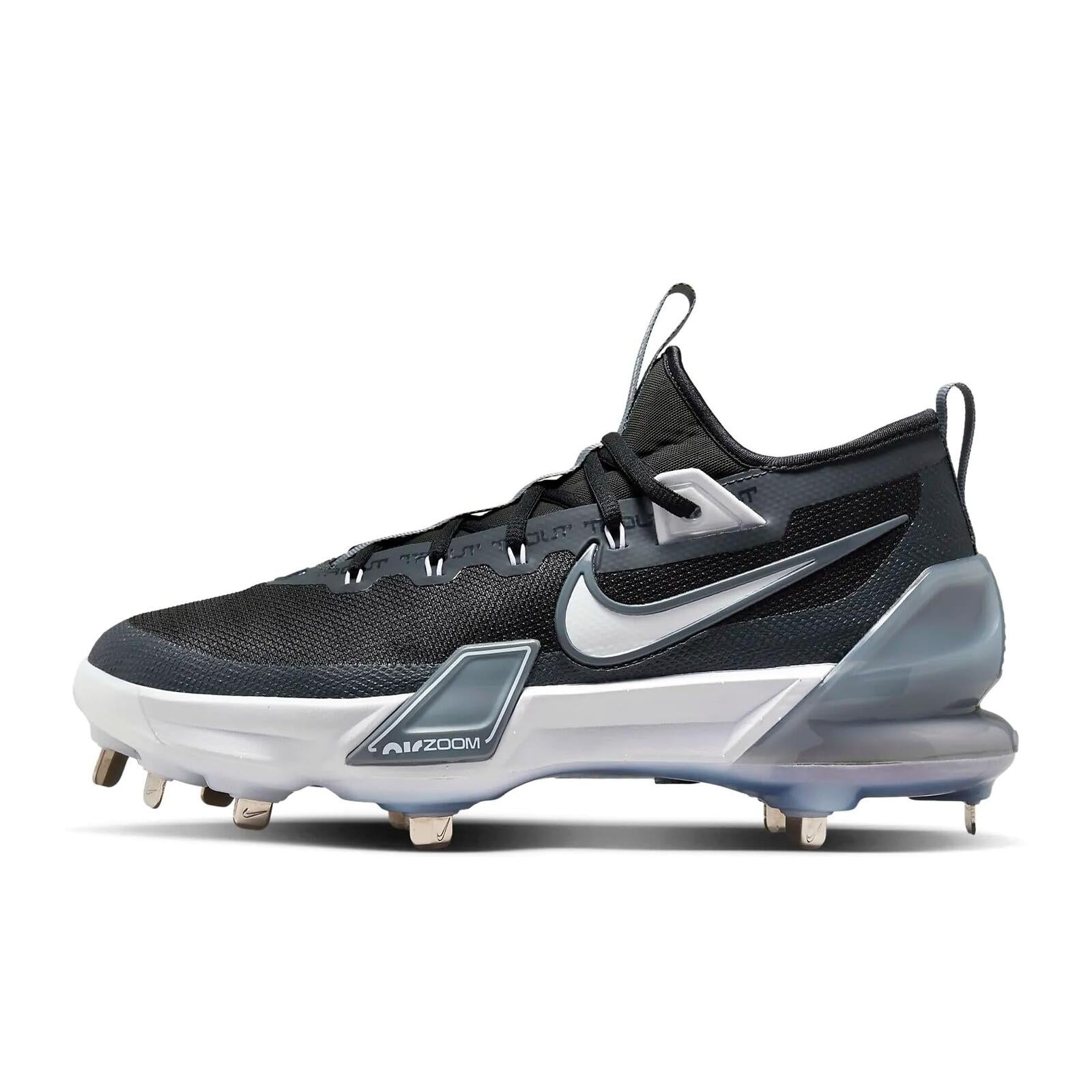 Nike Force Zoom Trout 9 Elite Low Metal Baseball Cleats SZ 9 Black | White