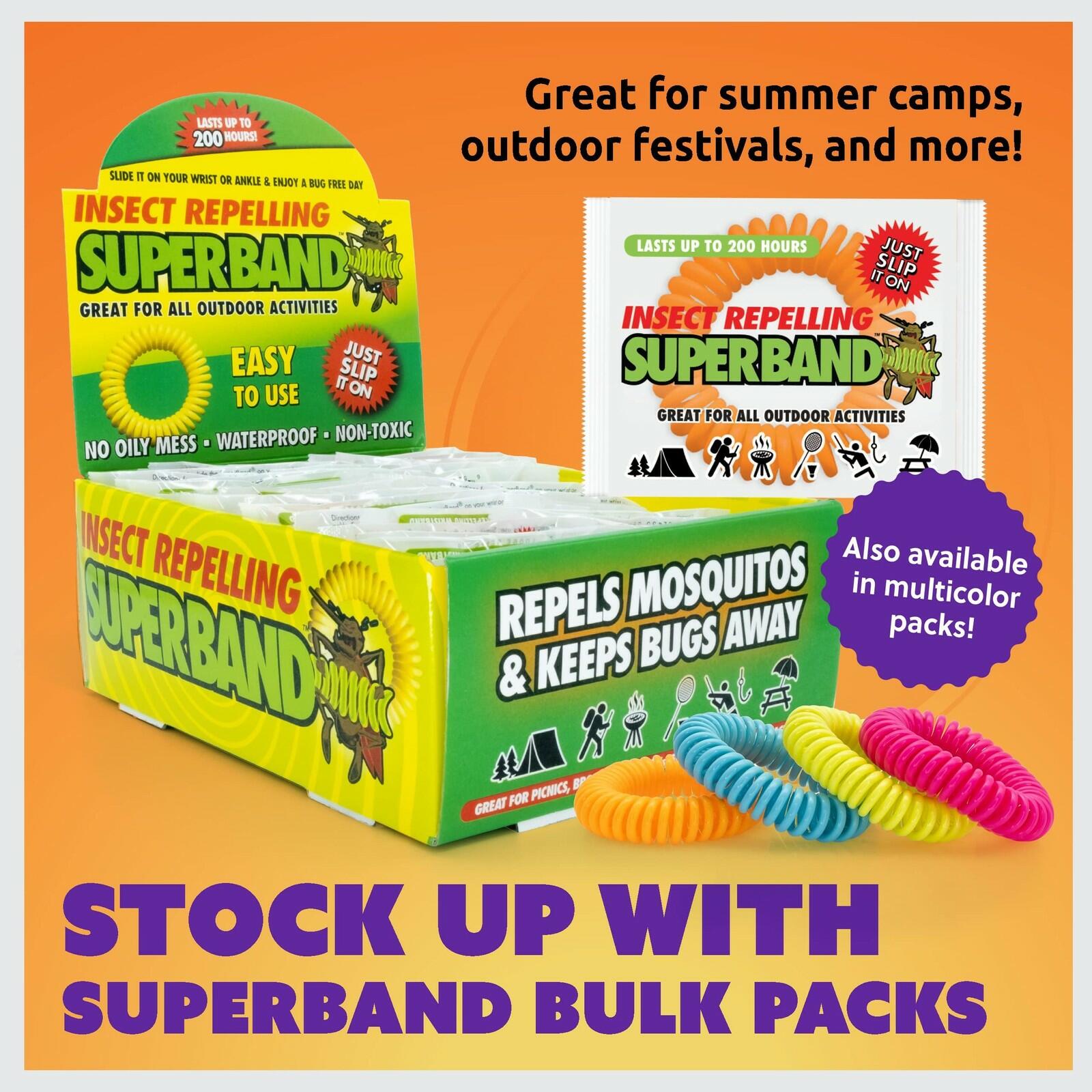 Superband Mosquito Repellent Bracelets for Adults & Kids - Pack of 25 - Long