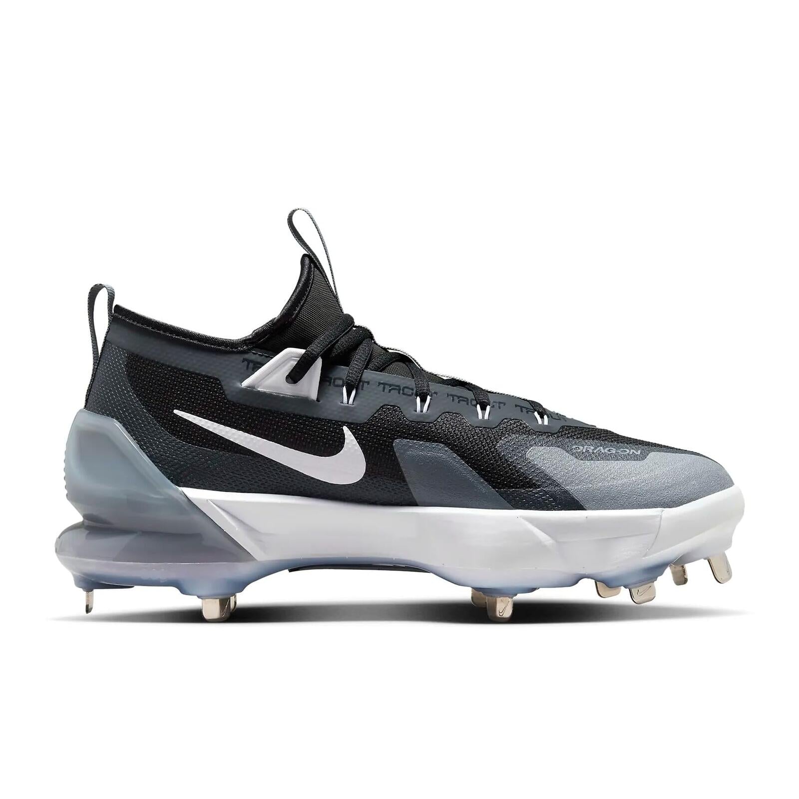 Nike Force Zoom Trout 9 Elite Low Metal Baseball Cleats SZ 9 Black | White