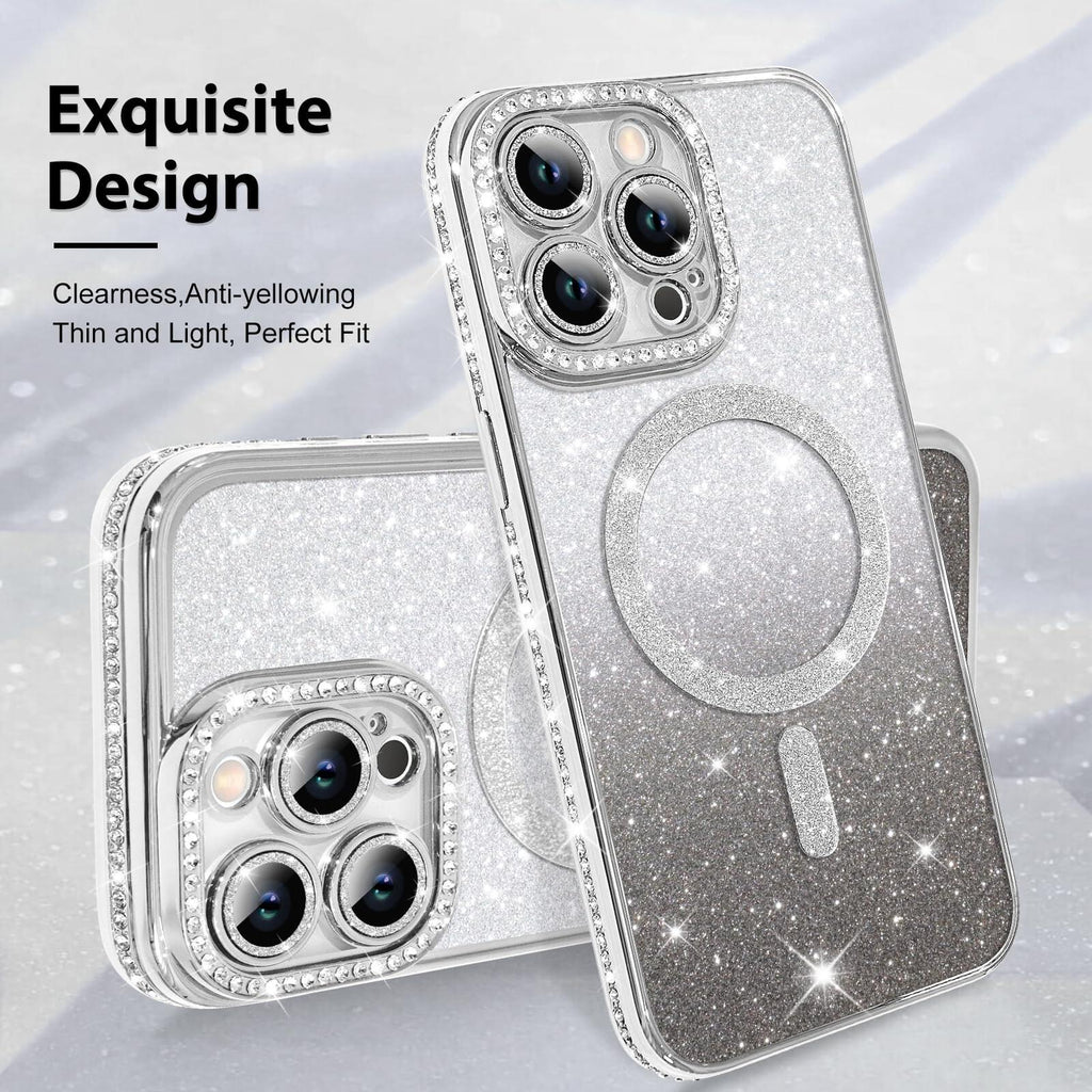 MZELQ Compatible with iPhone 15 Pro Case Plating Magnetic [Support for Magsafe]