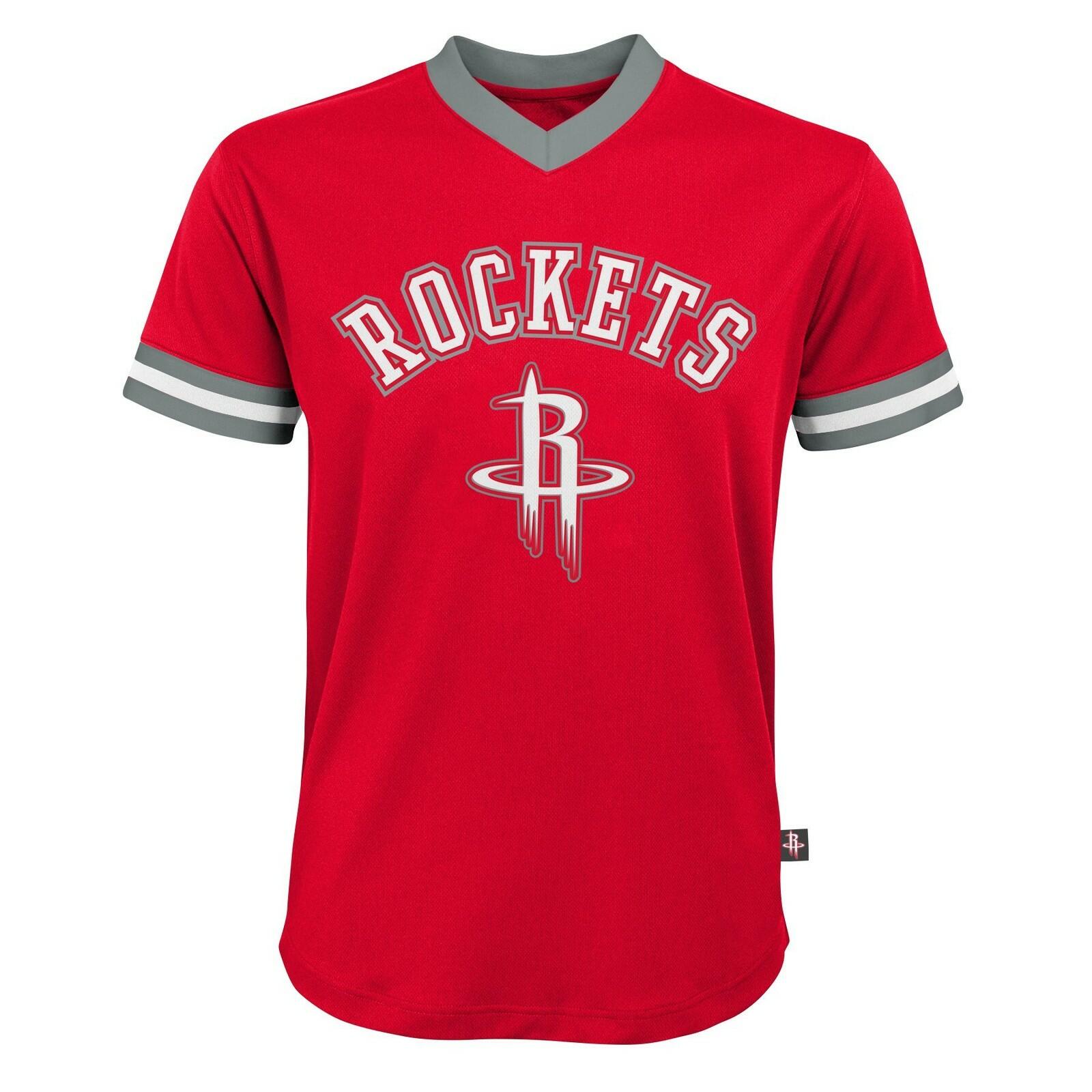 NBA Youth Boys Houston Rockets Short Sleeve Player Mesh Fashion Top, Red, Youth