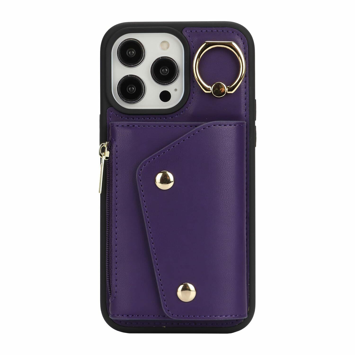 Lipvina for iPhone 14 Pro Max Case Wallet with Card Holder - Zipper PocketCre...